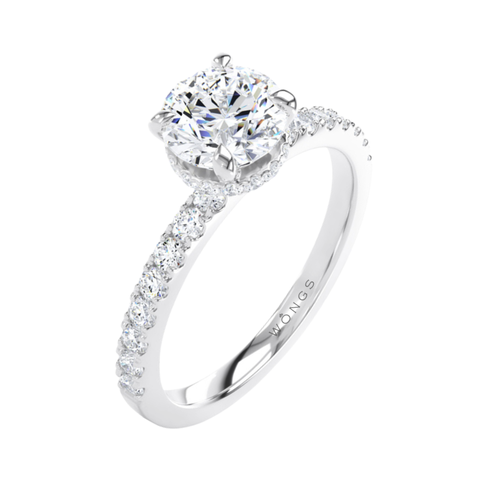 Laboratory Grown Brilliant Cut Hidden Halo Engagement Ring