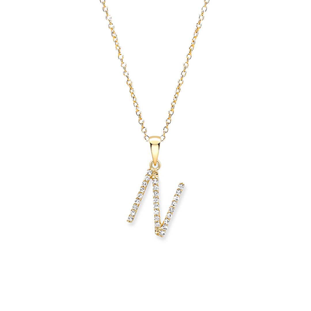 9ct Yellow Gold Diamond N Necklace Wongs Jewellers 9ct Yellow Gold Diamond N Necklace Wongs Jewellers