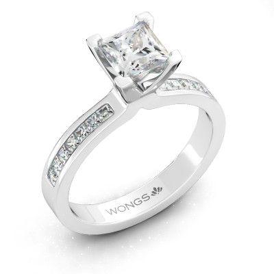 Princess Cut Shoulder Set Diamond Engagement Ring – Wongs Jewellers