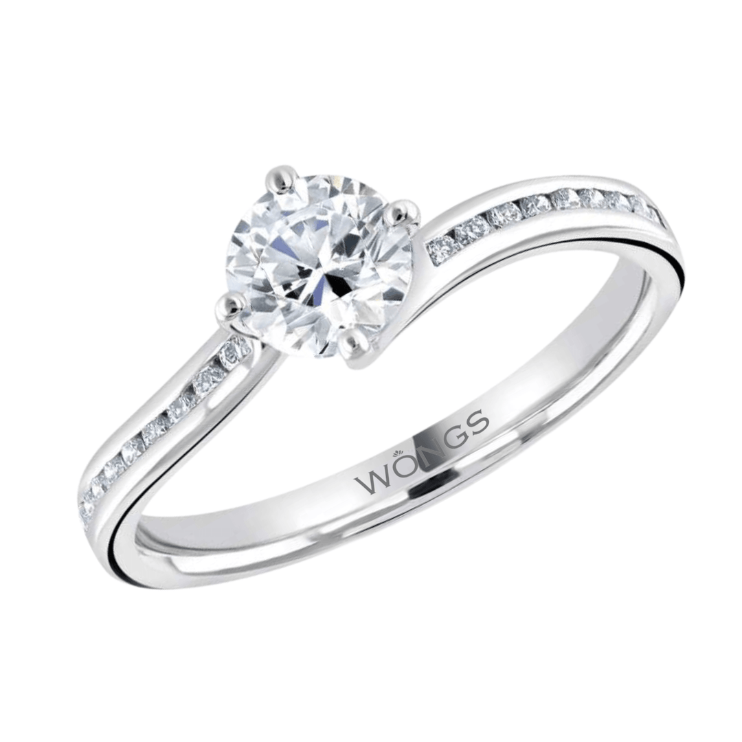 Brilliant Cut Twist Diamond Engagement Ring