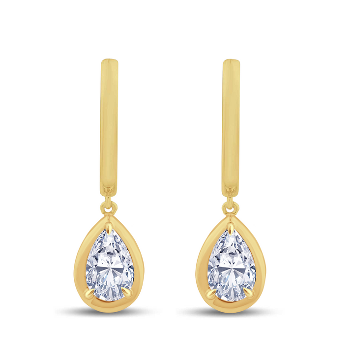 1.21ct Pear Cut Diamond Drop Earrings