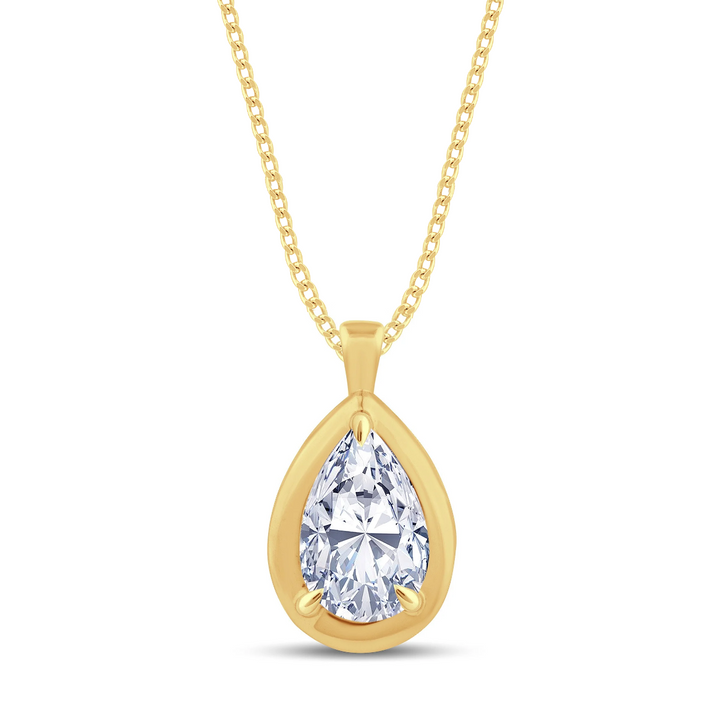 0.82ct Pear Diamond Hidden Halo Necklace