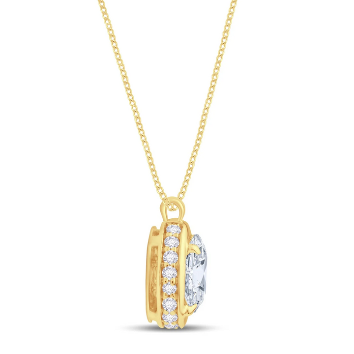 0.82ct Oval Diamond Hidden Halo Necklace