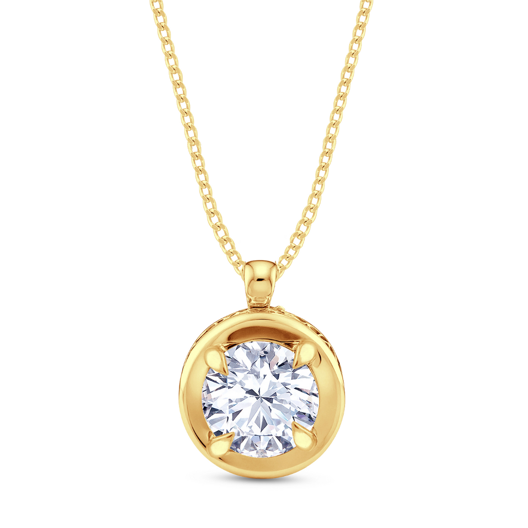 0.82ct Brilliant Diamond Hidden Halo Necklace