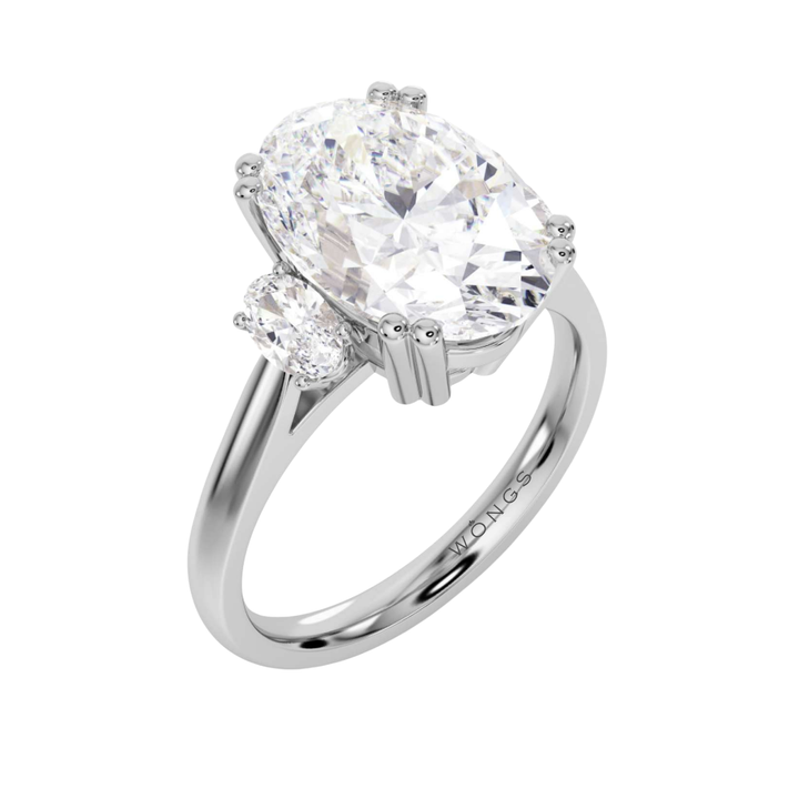 Laboratory Grown 5.00ct Oval Cut 'Ronaldo' Engagement Ring