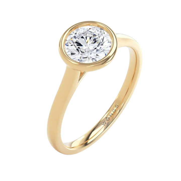 1.00ct Laboratory Grown Brilliant Cut Engagement Ring 18ct Yellow Gold