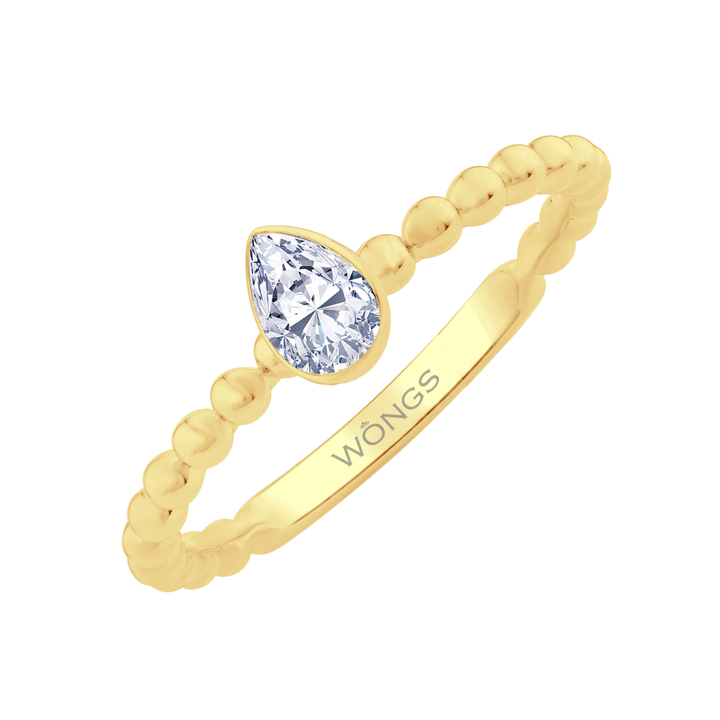 0.25ct Laboratory Grown Pear Cut Bubble Ring