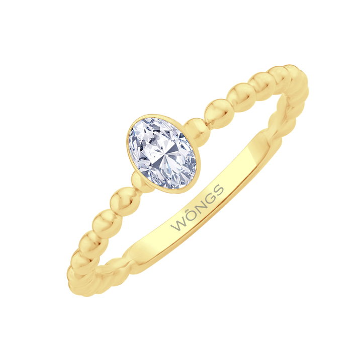 0.25ct Laboratory Grown Oval Cut Bubble Ring