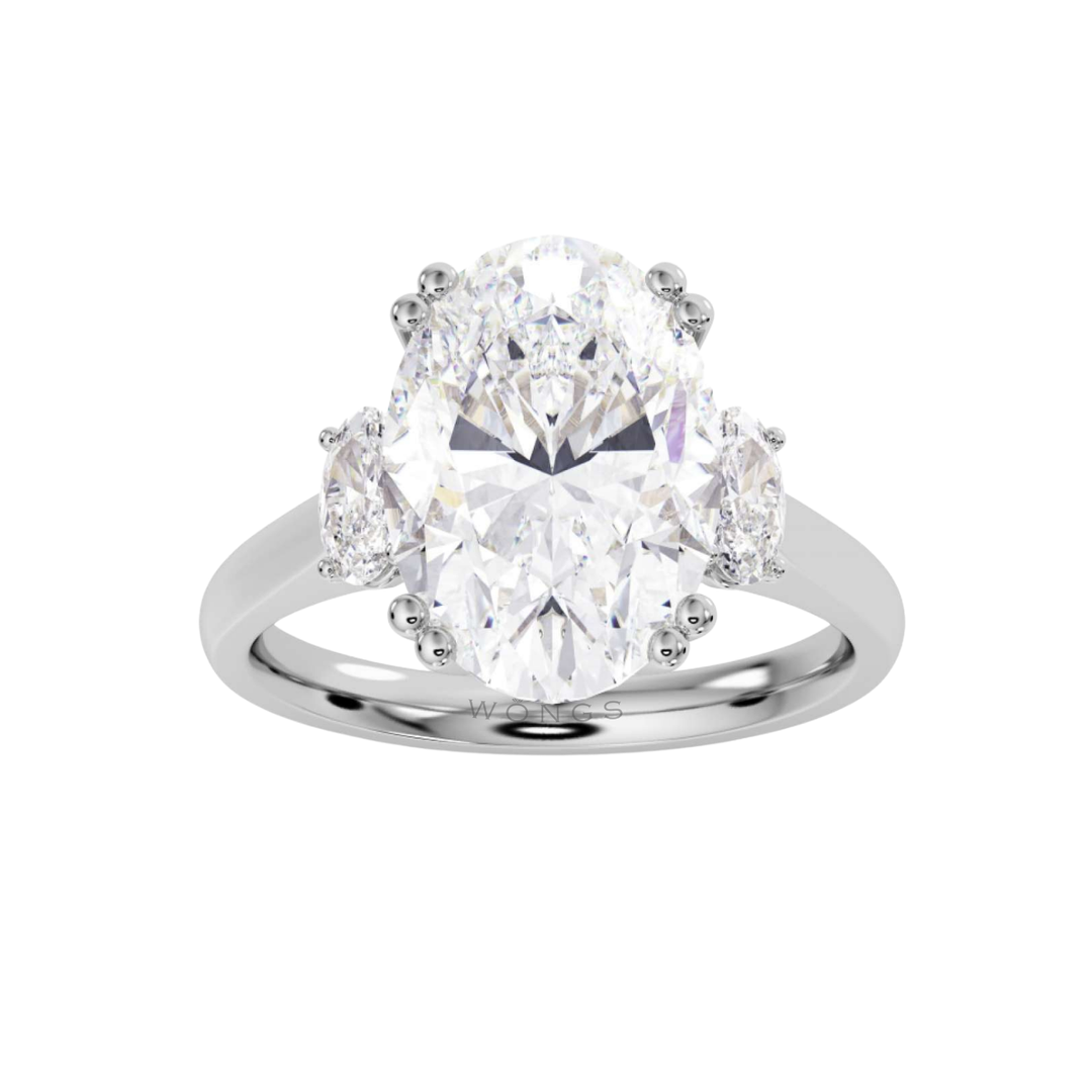 Laboratory Grown 5.00ct Oval Cut 'Ronaldo' Engagement Ring