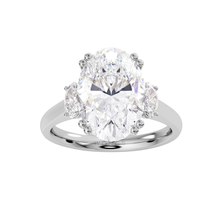 Laboratory Grown 5.00ct Oval Cut 'Ronaldo' Engagement Ring