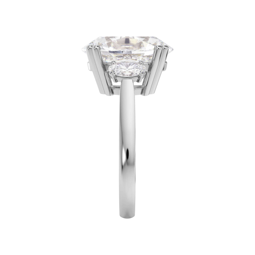 Laboratory Grown 5.00ct Oval Cut 'Ronaldo' Engagement Ring