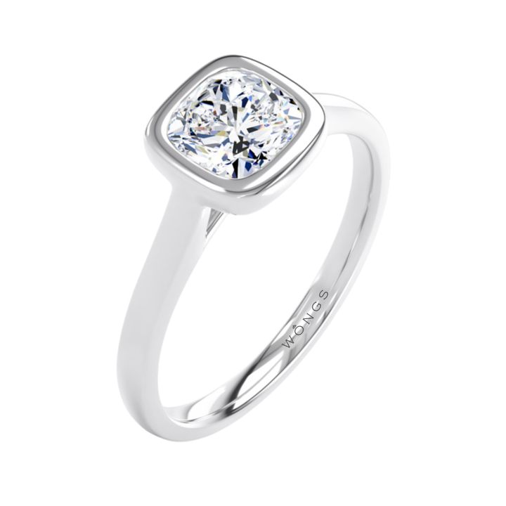 1.00ct Laboratory Grown Cushion Cut Engagement Ring