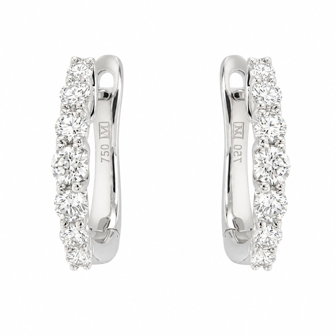 18ct White Gold Brilliant Cut 0.46ct Diamond Hoop Earrings