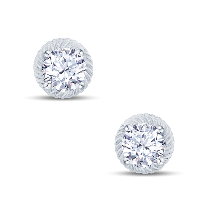 1.40ct Round Brilliant Diamond Swirl Earrings