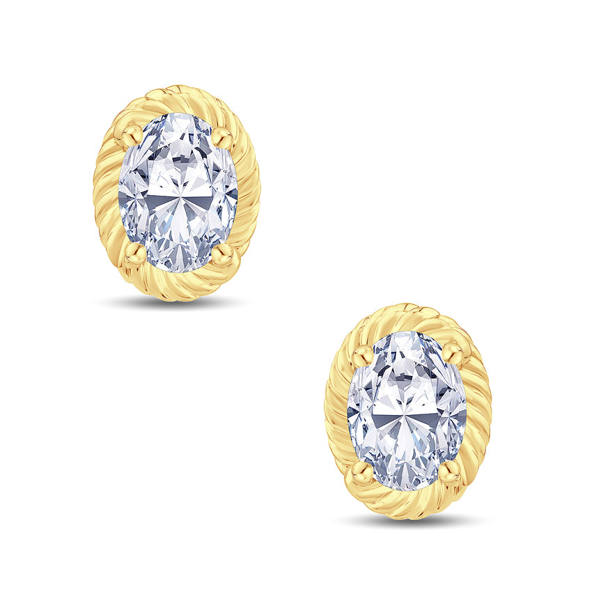 1.40ct Oval Cut Diamond Swirl Earrings