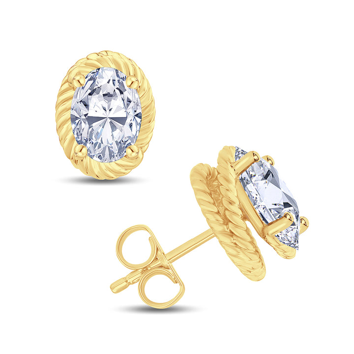 1.40ct Oval Cut Diamond Swirl Earrings