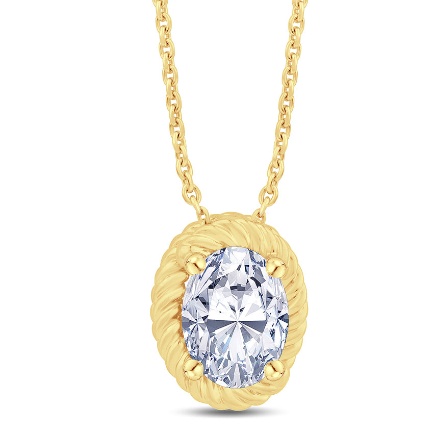 0.70ct Oval Cut Swirl Necklace
