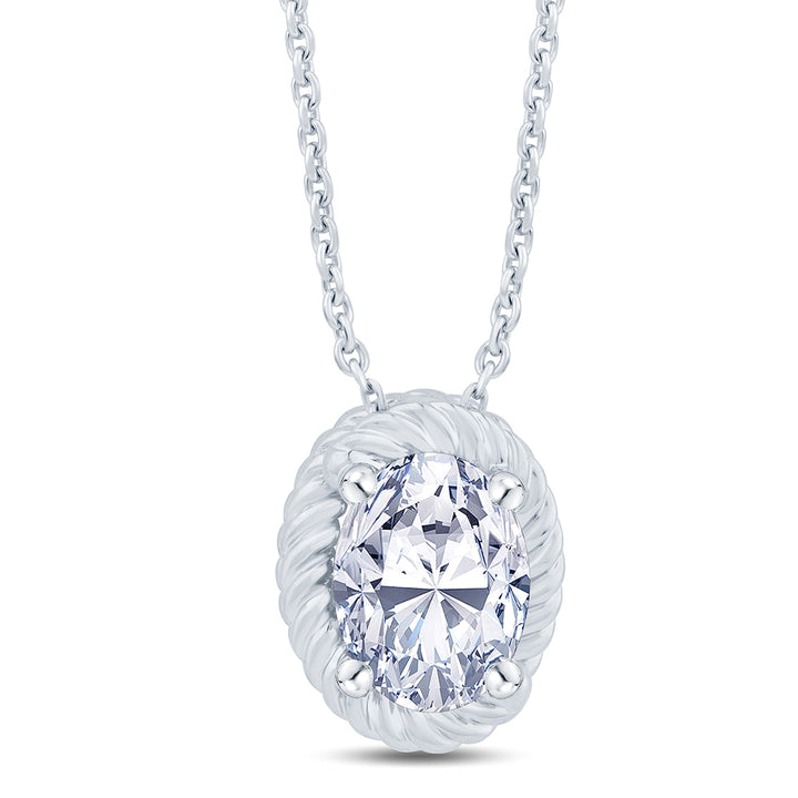 0.70ct Oval Cut Swirl Necklace