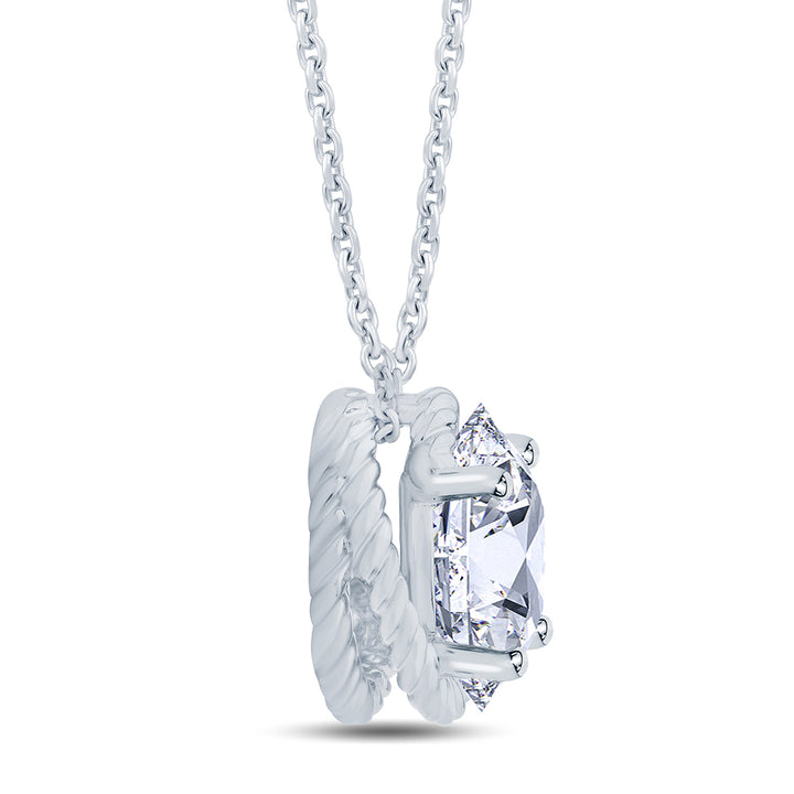 0.70ct Oval Cut Swirl Necklace