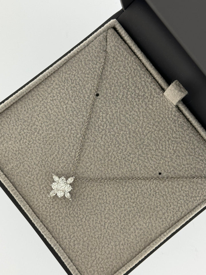 0.96ct 18ct White Gold Diamond Starburst Pendant