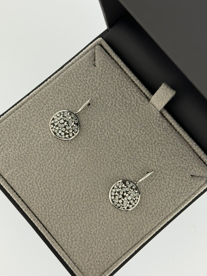 18ct White Gold Brilliant Cut 0.66ct Diamond Disc Earrings