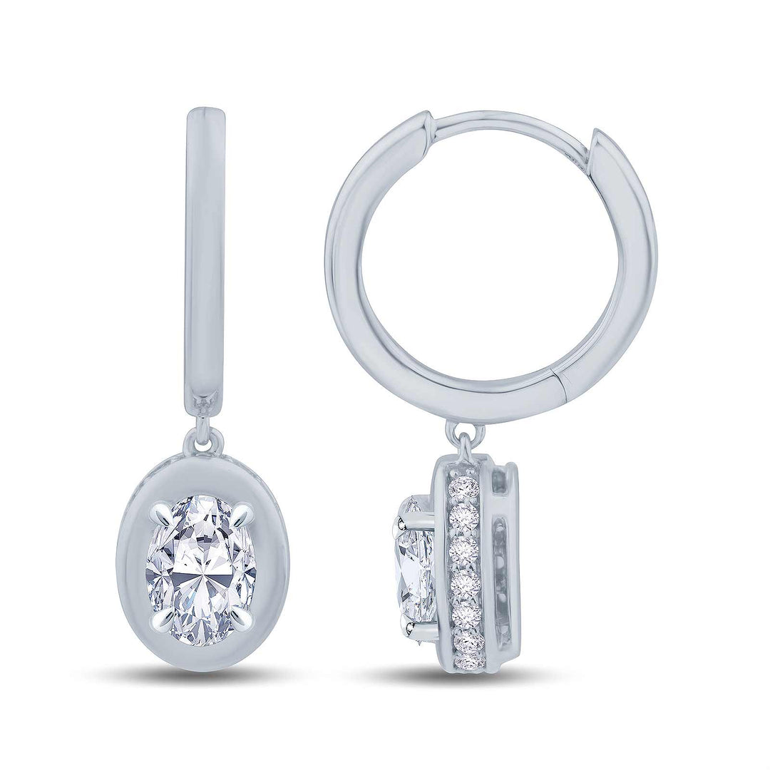 1.21ct Oval Cut Diamond Drop Earrings