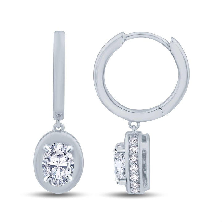 1.21ct Oval Cut Diamond Drop Earrings