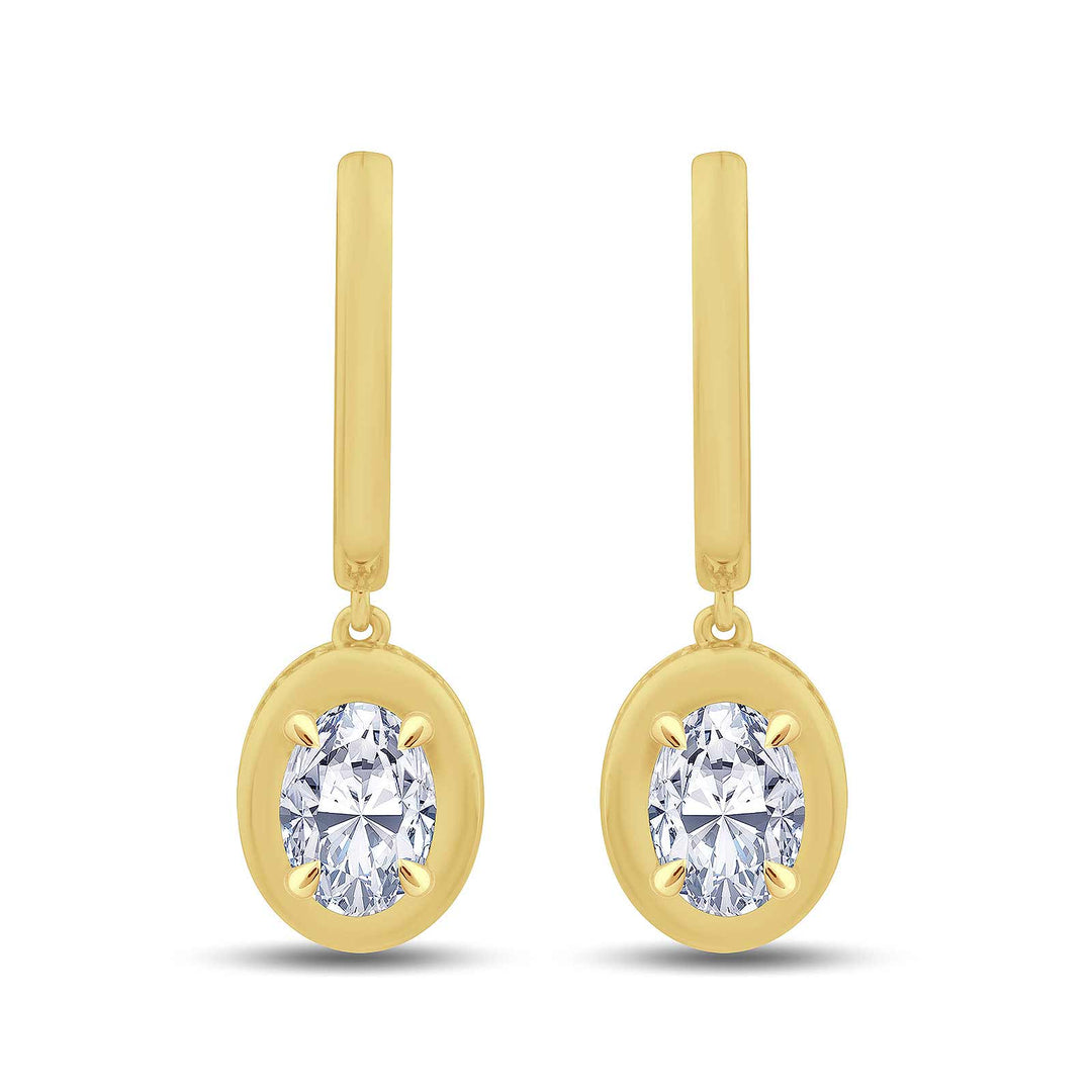 1.21ct Oval Cut Diamond Drop Earrings