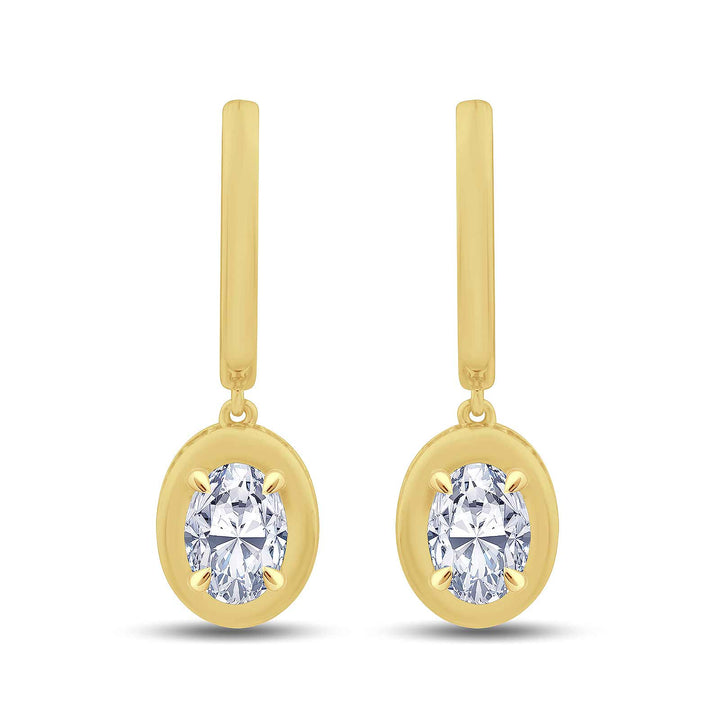 1.21ct Oval Cut Diamond Drop Earrings