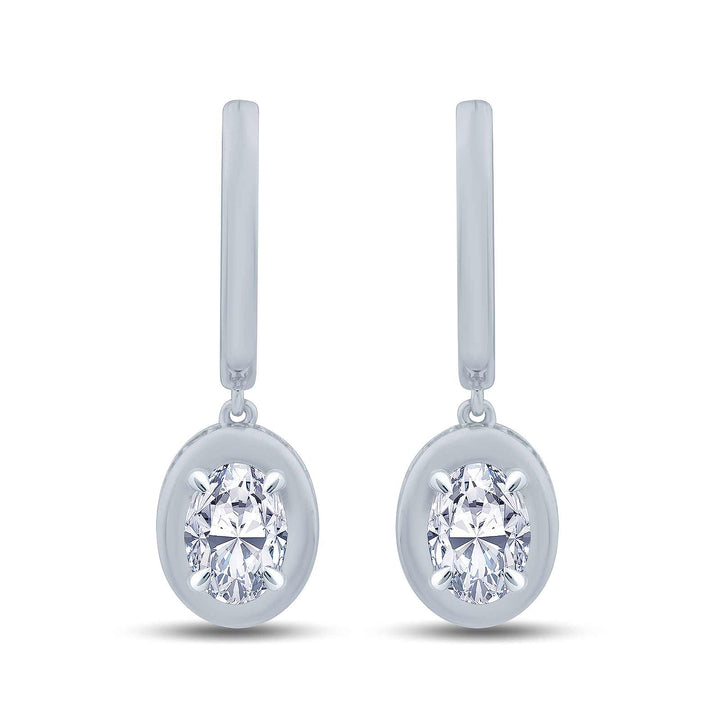 1.21ct Oval Cut Diamond Drop Earrings