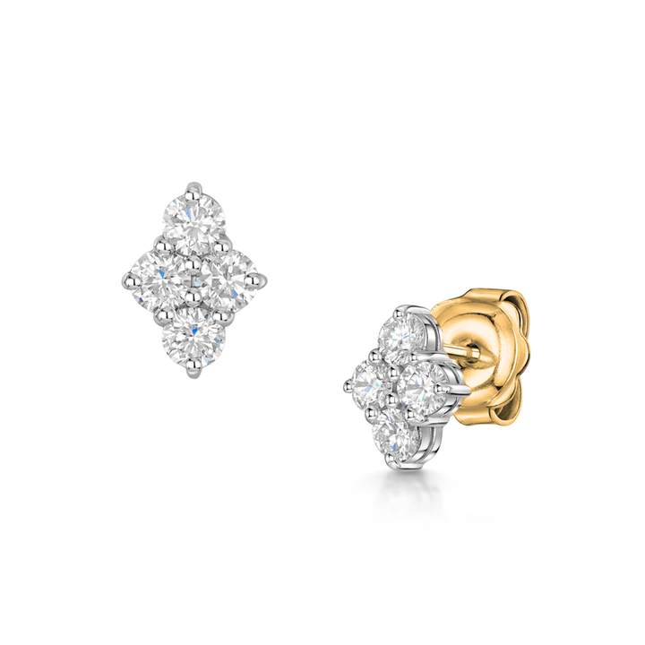 0.77ct Diamond Cluster Earrings