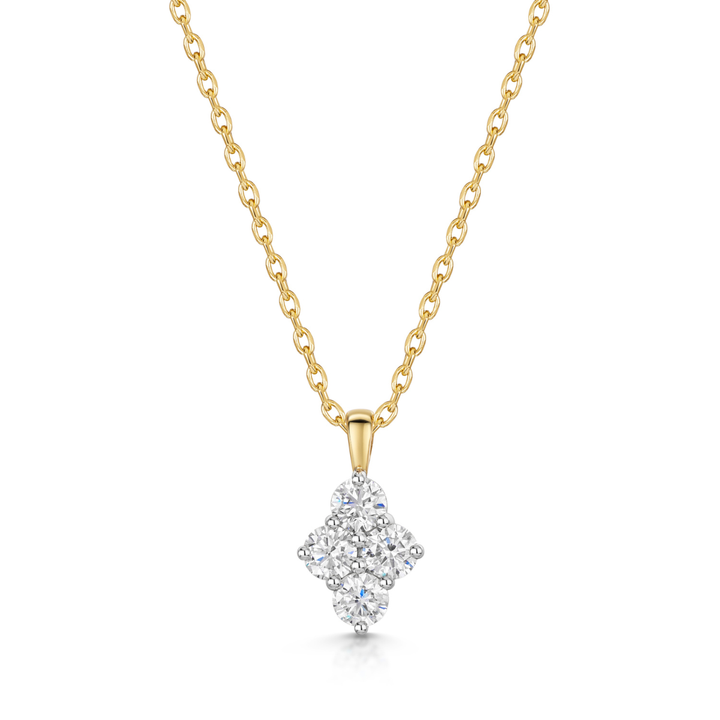 1.00ct Diamond Cluster Necklace