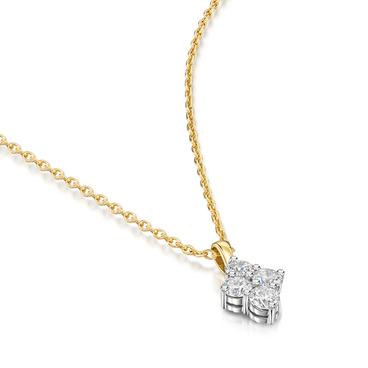 1.00ct Diamond Cluster Necklace