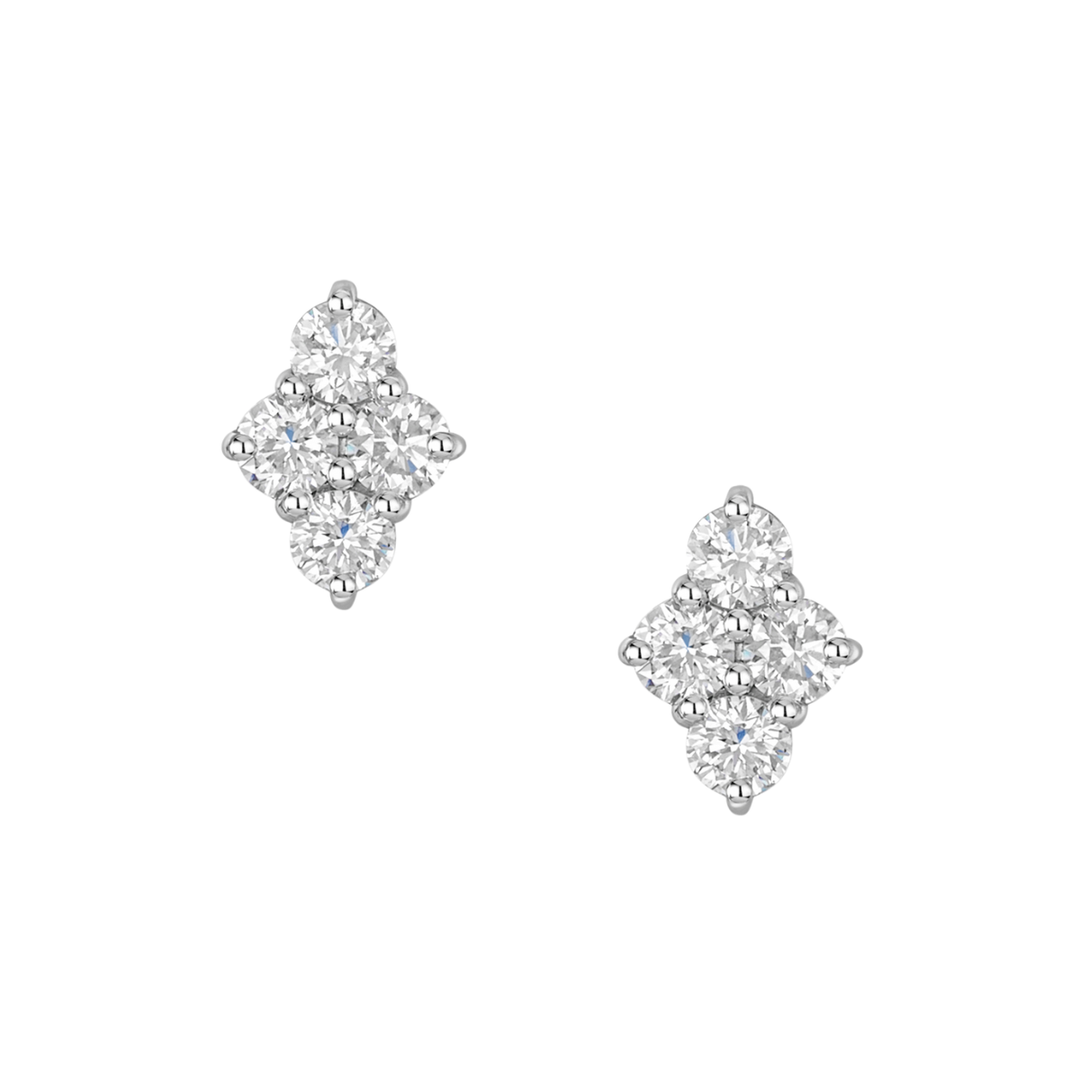0.77ct Diamond Cluster Earrings