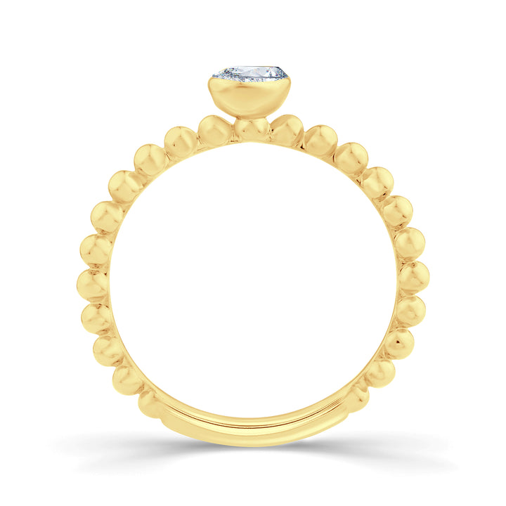 0.25ct Laboratory Grown Pear Cut Bubble Ring