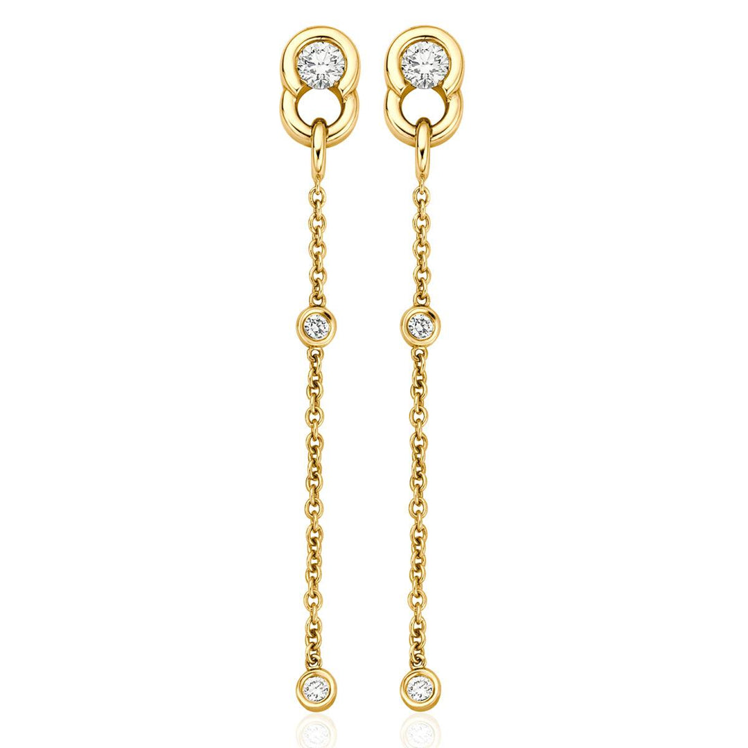 Diamond Dot Drop Earrings