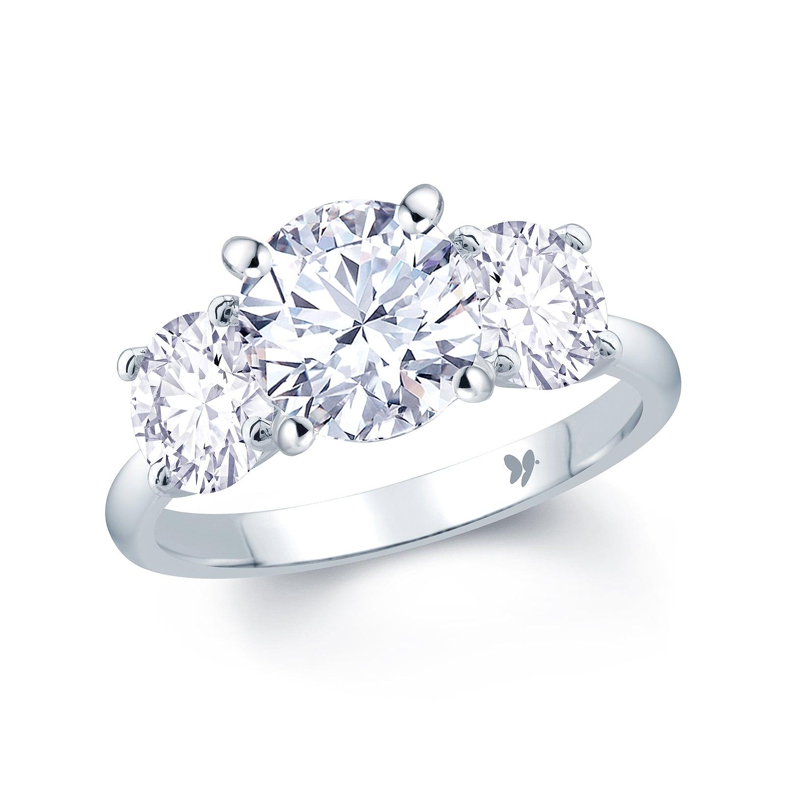 Lab Grown Brilliant Cut Diamond Trilogy Ring – Wongs Jewellers