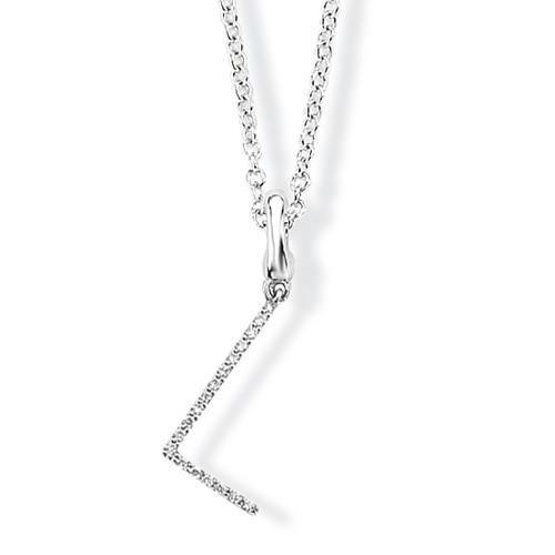 L Diamond 9ct white gold initial L diamond necklace - Wongs Jewellers Liverpool