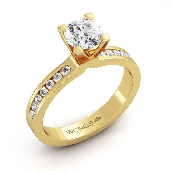 Round Brilliant Shoulder Set Diamond Engagement Ring